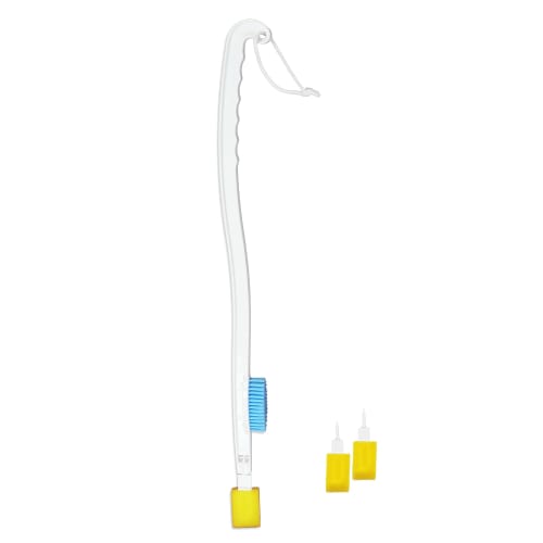 KMINA - Foot Brush, Long Handle Foot Brush and Toe Cleaner for Disabled People, Shower Brush for Between Toes, Long Handle Toe Brush for Seniors, Long