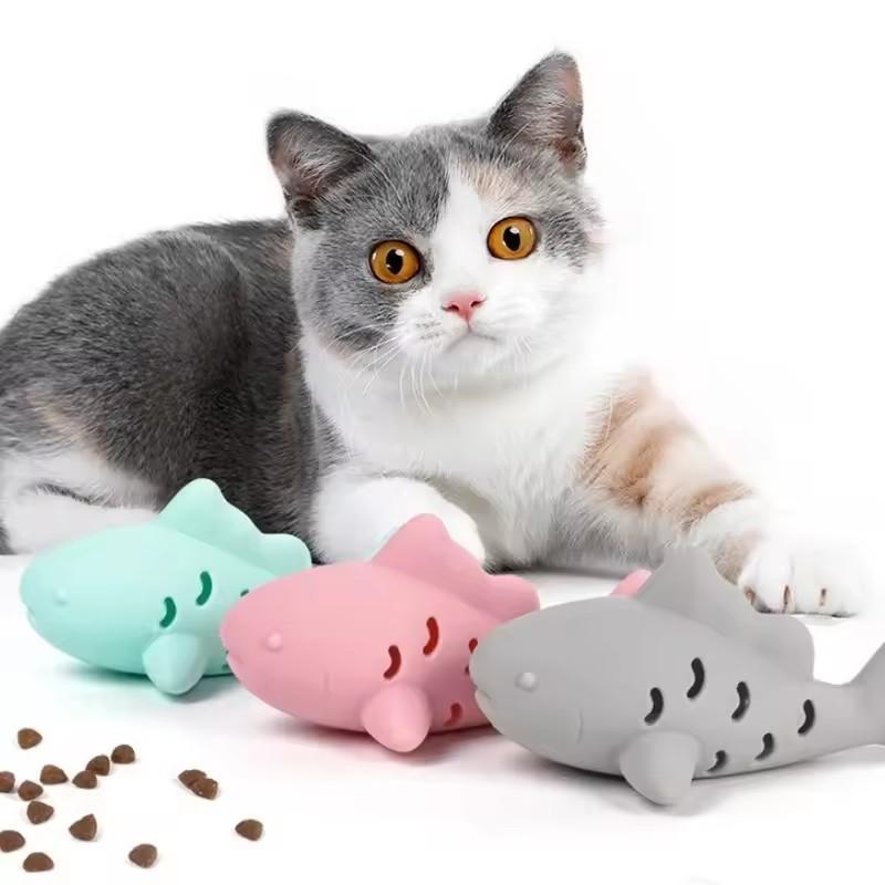 1Pc Interactive Pet Toy, Durable Silicone Bite Resistant Toy, Food Hiding & Teeth Grinding Entertainment Toy for Small Cats and