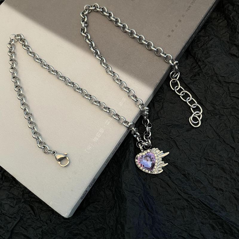 Elegant Rhinestone Pearl Necklace Love Heart Pendant Choker for Women Pink Crystal Party Wearing Accessories Jewelry Gifts