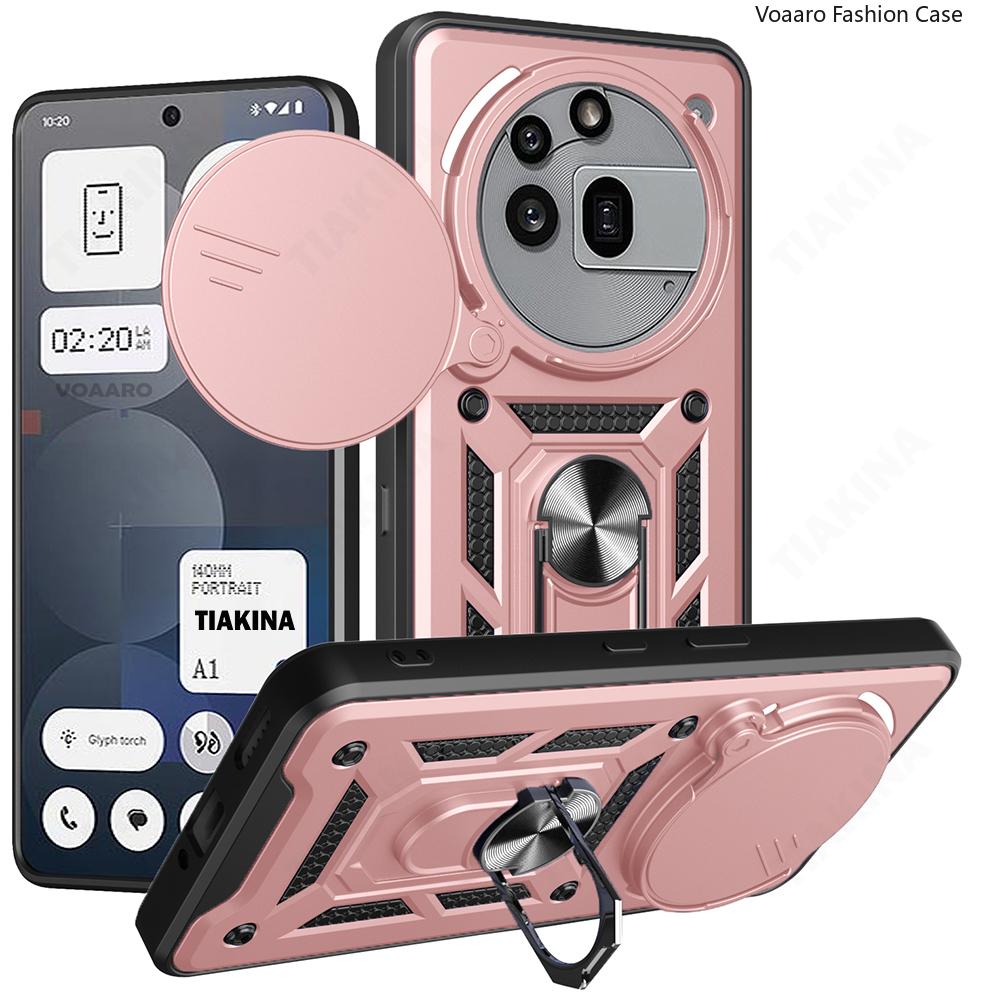 Slide Lens Armor Funda for Nothing Phone 3A Pro 5G Case for Nothing Phone 3A Pro Case Magnetic Ring Stand Holder Cover