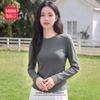 Women's Fishbone Line Round Neck Long Sleeve T-shirt