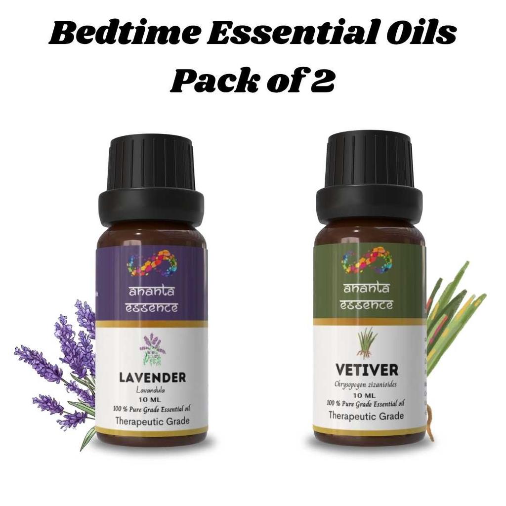 Ananta Bedtime Essential Oil Combo – Lavender & Vetiver Aroma Oils (10 Ml × 2)