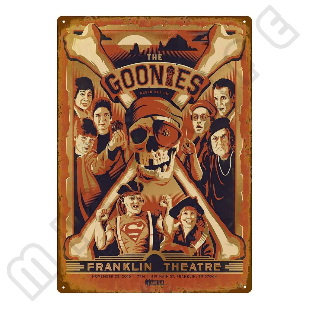 Klassischer Film GOONIES Kinoposter Blechschild für Zuhause Bauernhaus Café Küche Badezimmer Toilette Wohnzimmer Wanddekoration