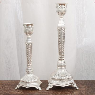 Artistic Candle Holder Long-lasting European Style Elegant Glossy Candlestick Holder Desktop Decor