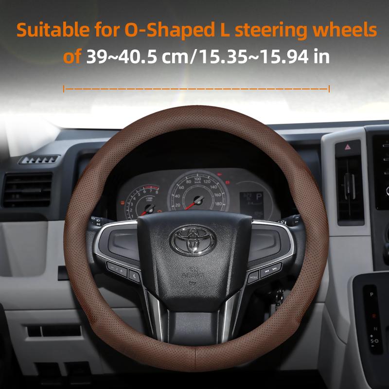 Suitable for Toyota Ultra-Thin Breathable Leather Steering Wheel Cover Suitable for Chr Yaris Auris Rav4 Corolla Hilux Wish Roomy Aqua Prius 30 Probox