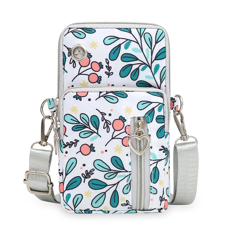 Blumenprint Design Mode Umhängetasche Mehrere Taschen Handgelenktaschen Freizeit Trendig Leicht Mini-Geldbörse Clutch