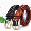 Woven Causal Leather Belt For Jeans Pants Match For Any Outfit Adjustable Woven Elegant And Attractive Premium Leather, Black
