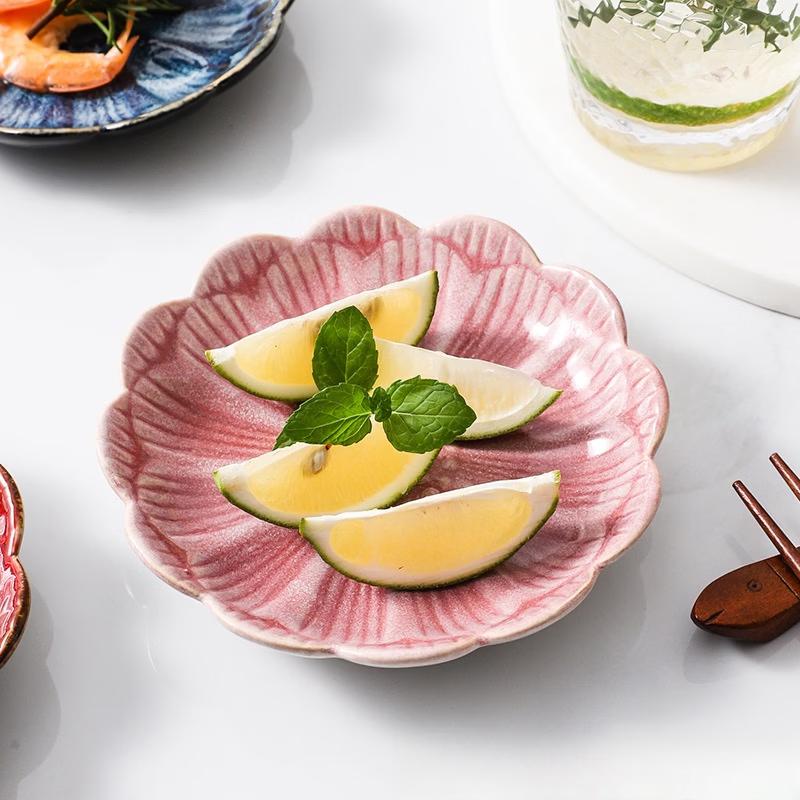 Ru Han Ceramic Lotus Leaf Small Dishes