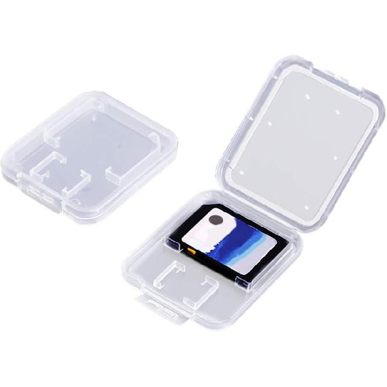 Clear Plastic Memory Card Case Compatible with SD SDHC SDXC Micro SD T-Flash Card (10 PCS)