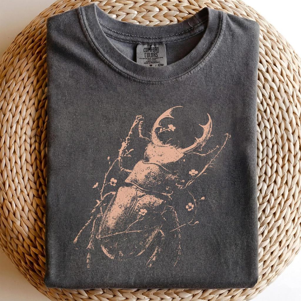Stag Beetle Oversized Graphic Tee, Insect Lover Shirt and kids tshirt, Entomology Gift, Naturecore Cottagecore T-Shirt and kids tshirt
