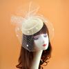 Womens Felt Fascinator Hat Topper Mesh Veil Small Plush Wave Point Decor Hair Clips Wedding Bridal Cocktail Headwear