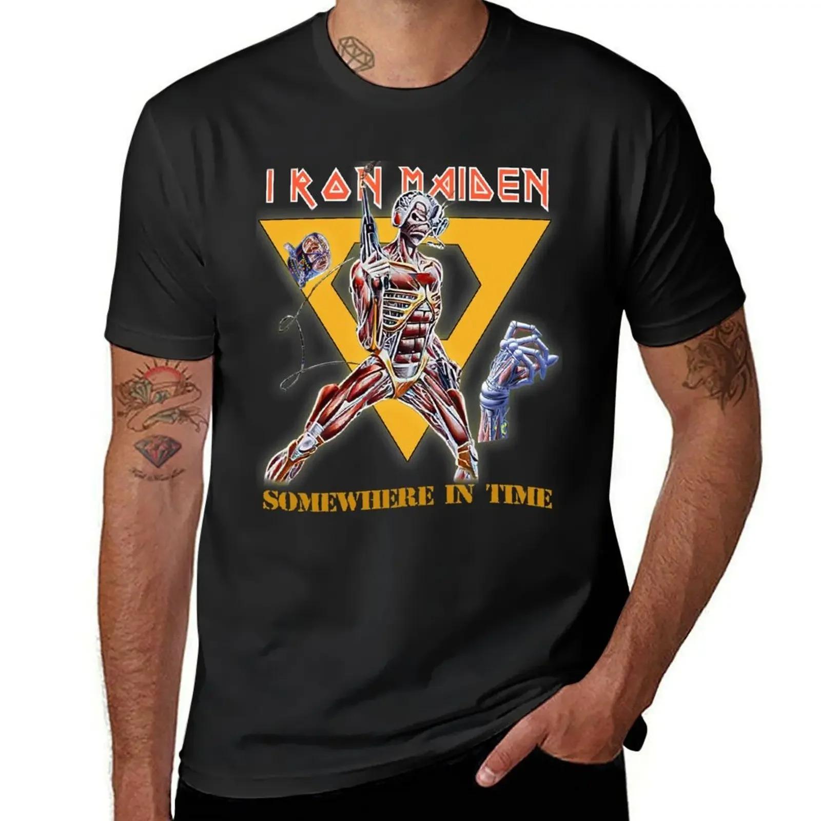 

Iron Maiden Somewhere In Time Киборг Эдди Графический Принт Хэви-метал Группа Уличная Одежда Футболка 4XL