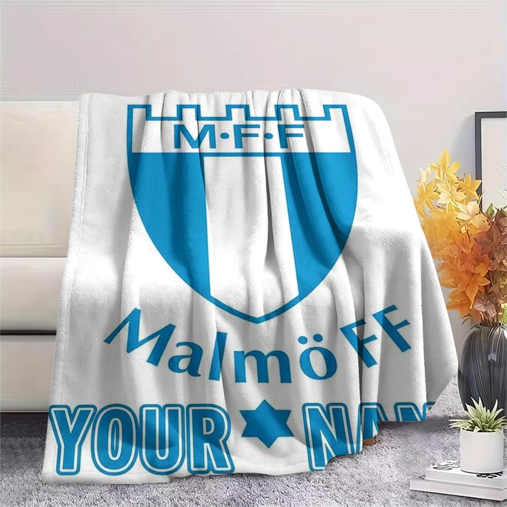 1PC Custom Name Malmo FF Patterned Flannel Blanket Suitable For All Seasons for Home Decor Warmth and Comfort Gifts Holiday Present