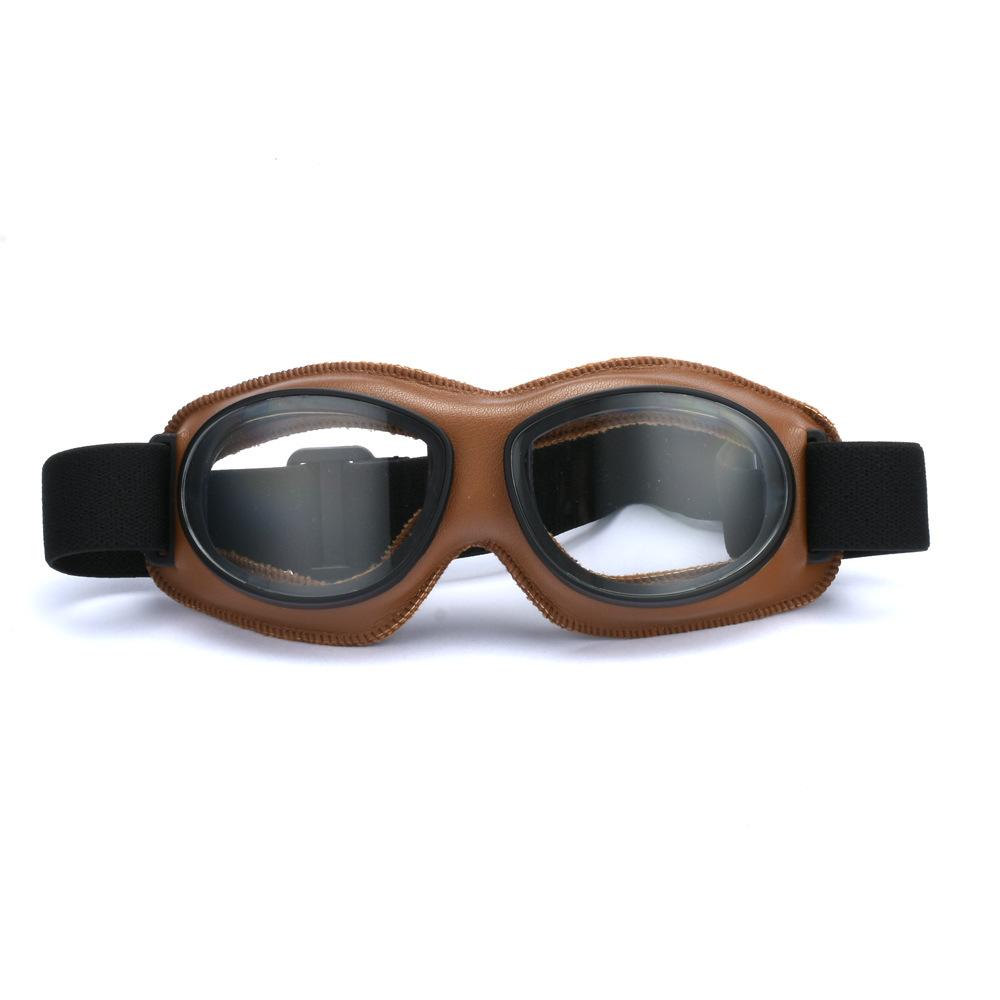 Retro Goggles, Motorcycle Riding Goggles Leather Frame UV Protection Locomotive Modification Accessories