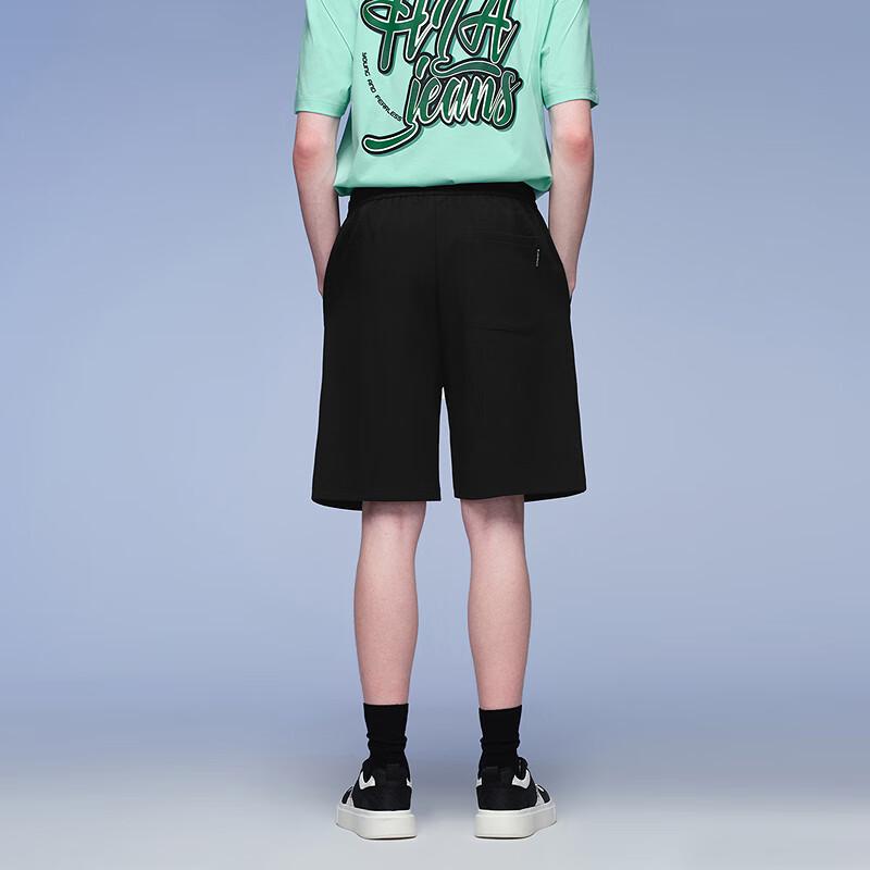 HLA Black Whale Men's Casual Straight-Leg Shorts