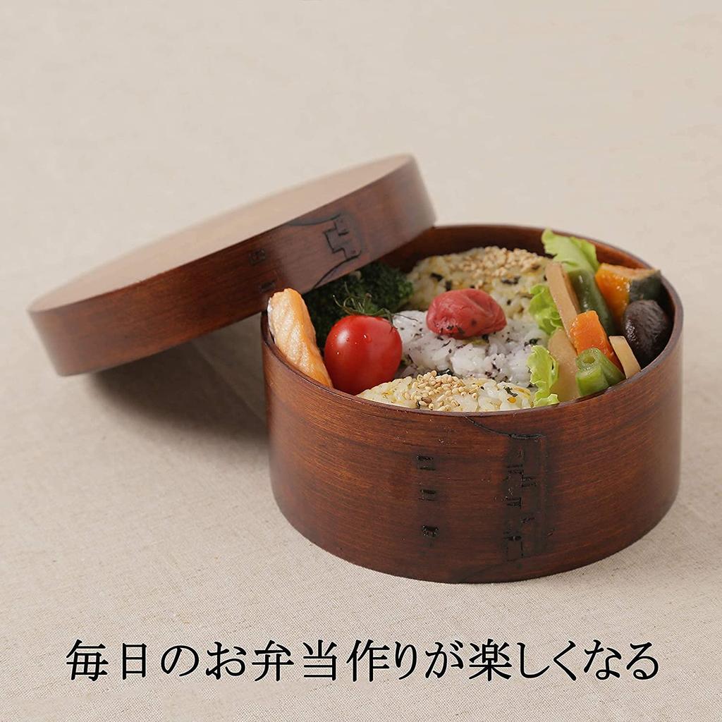 Osaka Choseido Magewappa Bento Single Lunch Bonus Brown Band Included Box, Round, Tier, Band, Included, Medium, 600cc,