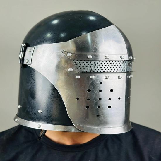 Barbuta Visor Helmet Medieval Knight 18g Mild Steel LARP Cosplay Halloween Costume Barbuta Warrior Helmet Best Gift