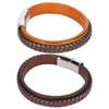 Leather Woven Bracelet Braided Wrist Band Vintage Magnetic Buckle Hand Decoration 20.5cm
