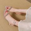 Fashion Pointed Toe Rhinestone with Stiletto Heel Women 2025 Summer New Sexy Nude High Heels Beautiful High Heel Sandals