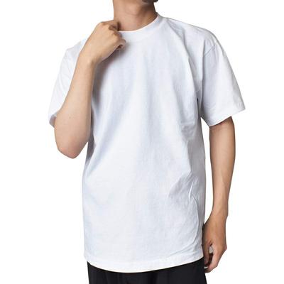 Angeles Garment Dye Short Sleeve Plain T MADE IN USA [Los Apparel] (1801GD) 6.5oz S/S T-Shirt Men's T-Shirt L-USA_White [Used]