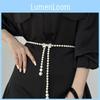 Elegant Pearl Waist Chain For Women With Decorative Rhinestones And Flower Buckle