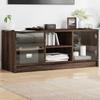 VidaXL TV Stand with Glass Doors Brown Oak 102x37x42 Cm 836377