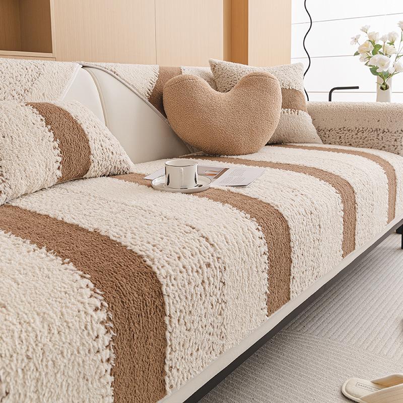 Plush Sofa Cushion Light Luxury High Sense Winter Thickened Non-Slip Seat Cushion  New Mahogany Sofa Cover Cloth