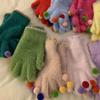 Winter Warm Touchscreens Gloves Faux Furs Texting Gloves Fuzzy Soft Winter Gloves for Outdoor Skiing Cycling Hiking