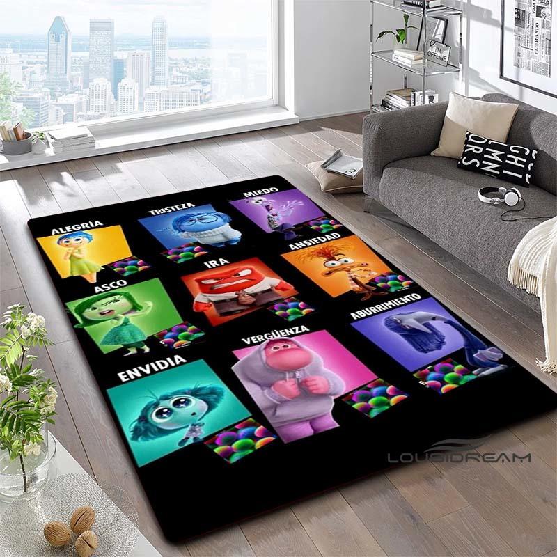 2026 New Inside Out 2 Cartoon Print Rug, Bedroom/Living Room Floor Mat, Large-Area Home Decor Anti-Slip Mat