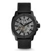 Modern Machine Automatic Skeleton Grey Dial Black Steel Strap Watch for Men - ME3134