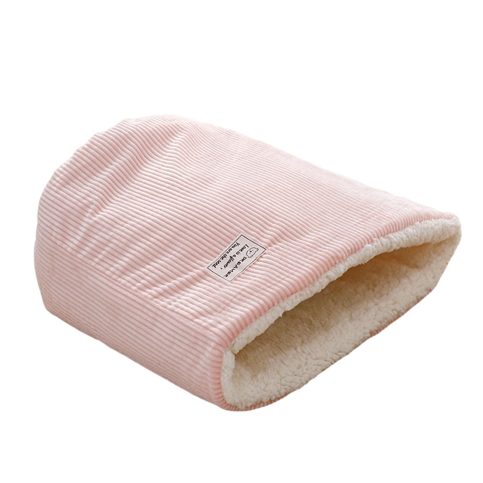 

Плюшевый кот Зимний спальный мешок Мягкое утепленное кошачье гнездо для холодной погоды Удобная теплая лежанка для питомца Подушка для отдыха розовый