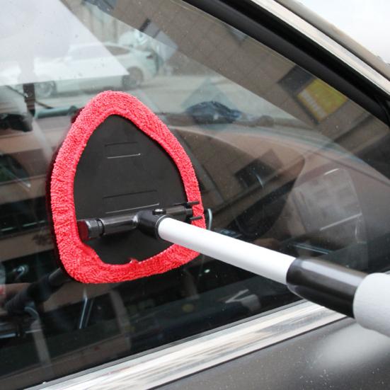Cleaning Brush with Telescopic Handle 26-41cm Multi-Functional Microfiber Car Window Cleaner for Defrosting Defogging Soft Lint-Free Head Non-Slip
