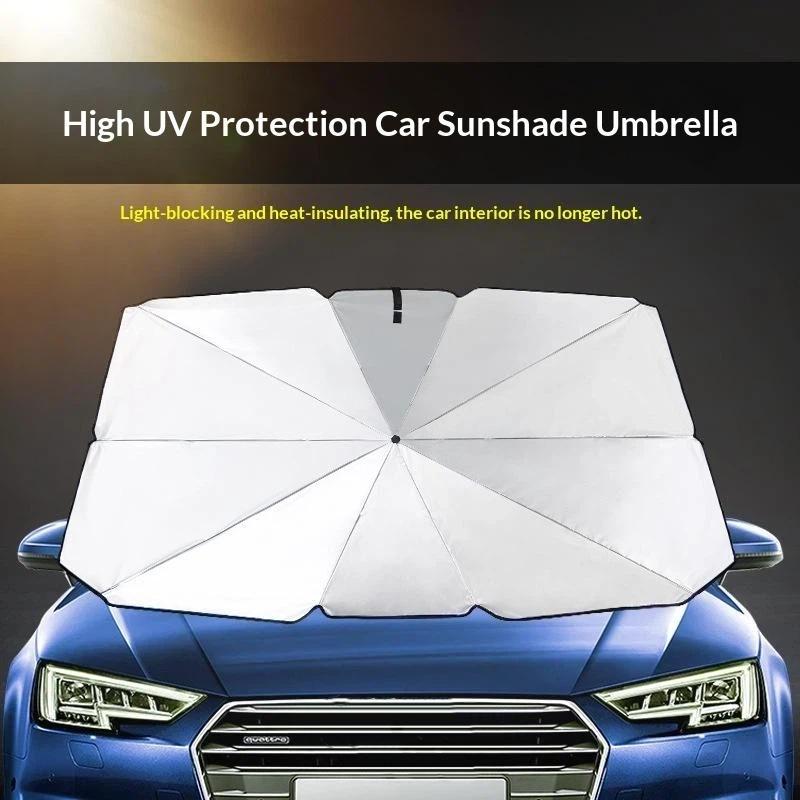 Ombrello per Auto Parasole per Parabrezza Pieghevole Blocco UV per Finestrino Anteriore Veicoli Protezione dal Sole e dal Calore per Tutte le Dimensioni