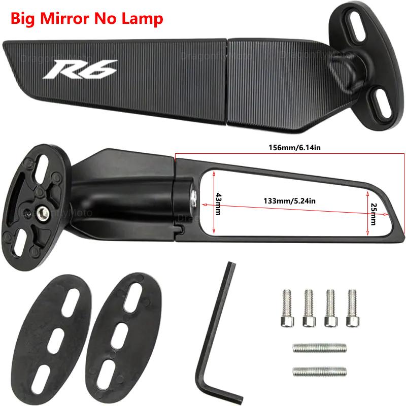 For YAMAHA YZF R6 R1 R25 R3 R125 R15 2025 Motorcycle Accessories Mirror Modified Wind Wing Adjustable Rotating Rearview Mirrors