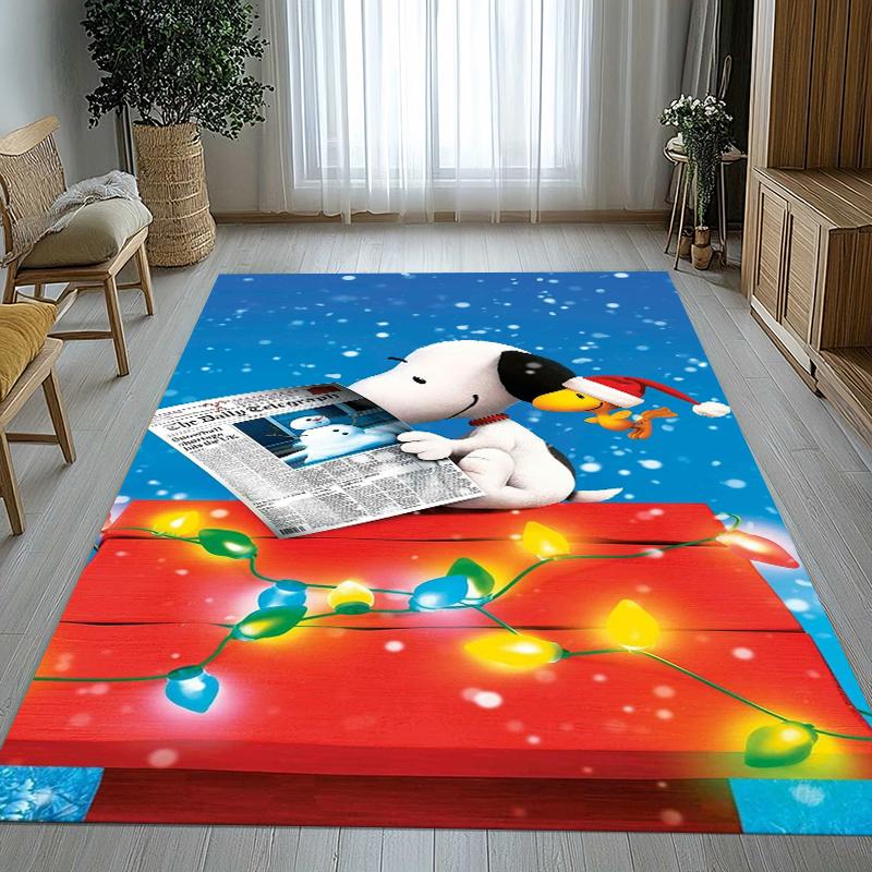 Tappeto Area Antiscivolo Cartoon Cane Snoopy Carino per Soggiorno, Morbido Tappeto per Camera da Letto, Stanza dei Giochi dei Bambini, Divano, Decorazione per la Casa, Zerbino, Regalo