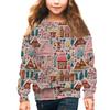 Girls Round Neck Pullovers For Kids Christmas Day Embroidery Printed Tops