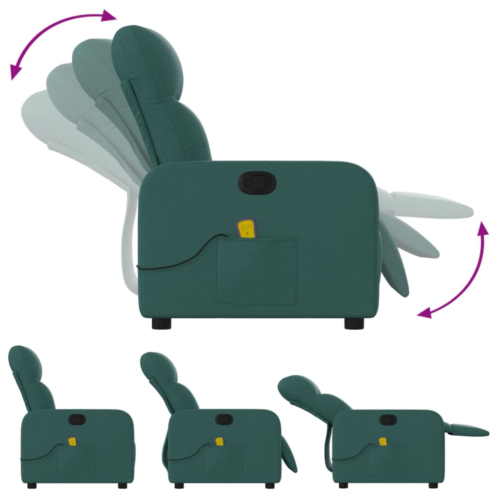 Massage Chair Dark Green Fabric