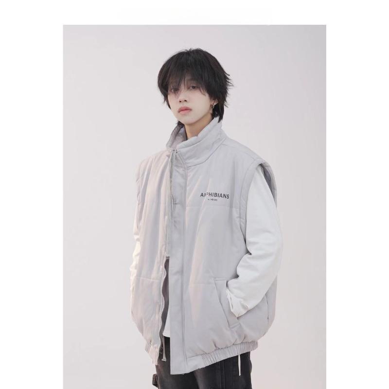New Style Two-wear Removable Korean Style Comfortable Vest and Cotton Coat for Men and Women, Thickened Cotton Coat S
