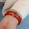 Natural Agate Double Ring Bracelet. Fashion Women Daily Jewelry Lucky Gift
