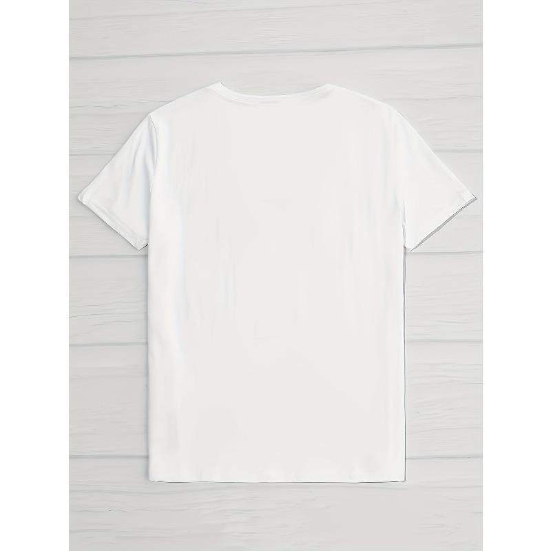 European Size Women's Floral Print Short Sleeve T-Shirt - Soft Breathable -like Polyester Fabric, Black & White Casual Round Neck Blouse with Flower