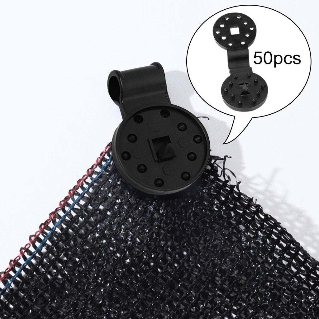 50x Sunshade Clips Practical for Shade Net Patio Mesh Tarp Anti Bird Netting Black