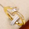 Huitan Simple Versatile Style Women Minialist Ring Inlaid Shiny Round CZ Elegant Wedding Engagement Accessories Jewelry for Lady