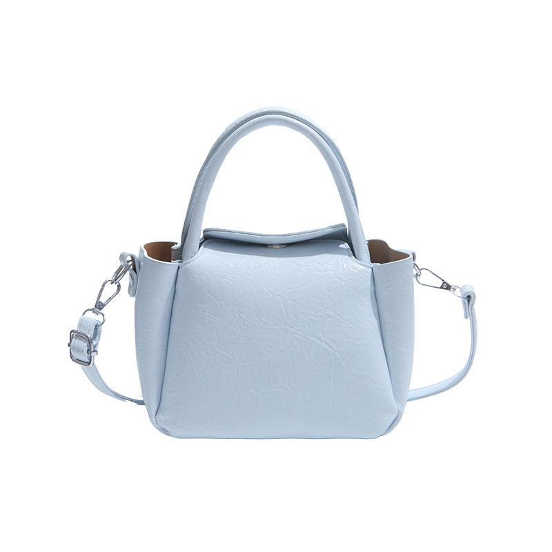 Vegetable basket bag New simple and fashionable portable shoulder bag Solid color casual messenger bag Small square bag