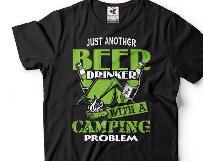 Funny Camping & Beer T-Shirt: "Camping Problem" Graphic Tee