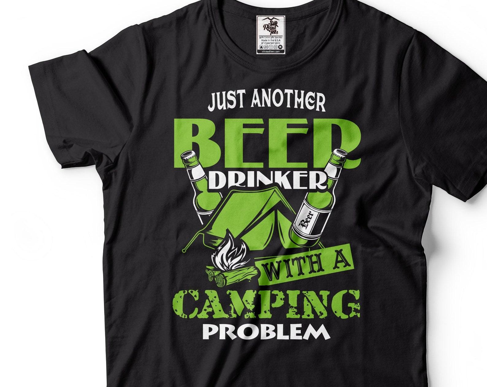 Funny Camping & Beer T-Shirt: Camping Problem Graphic Tee 2XL