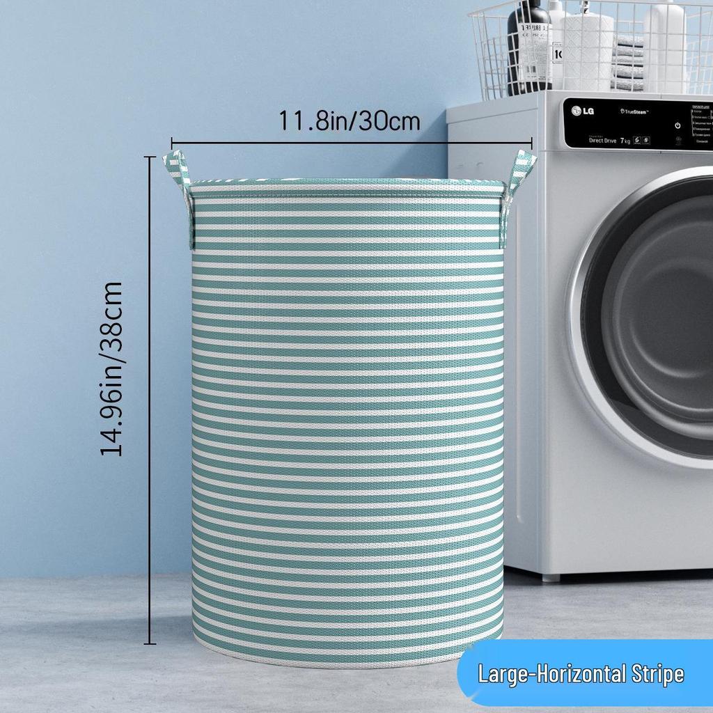 Collapsible Fabric Laundry and Storage Basket for Clothes and Toys