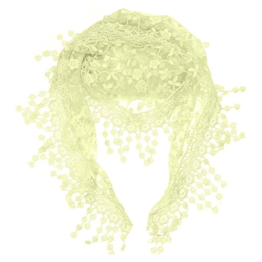 Sun Protection Sunscreen Triangle Scarf Floral Lace Hollow Out Silk Hijab Tassel Shawls Scarves