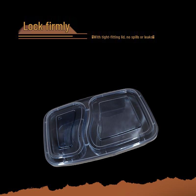 Jiwanggu Disposable 2-Compartment Food Container with High Lid