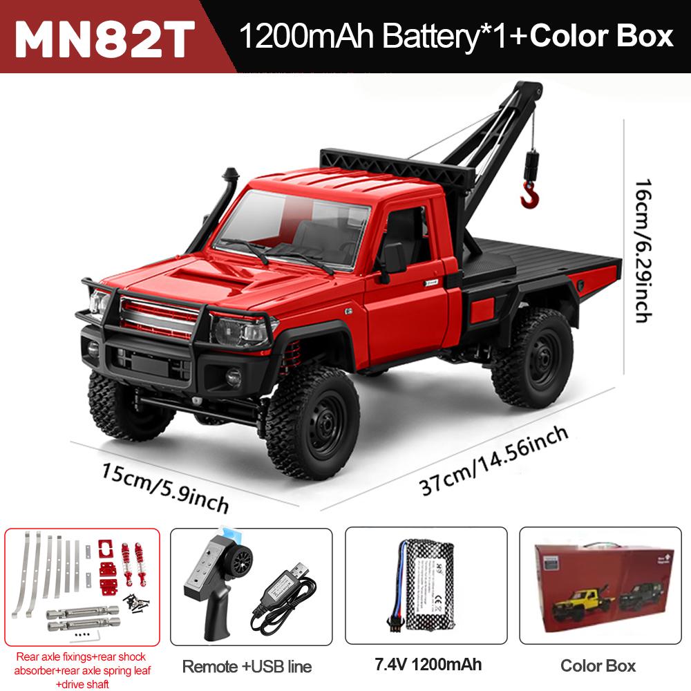 MN82T RC Crawler 1/12 2.4G 4WD Remote Control Off-road Pickup Simulation Crane Vehicle Electric Climbing Car Model Toys for Kids