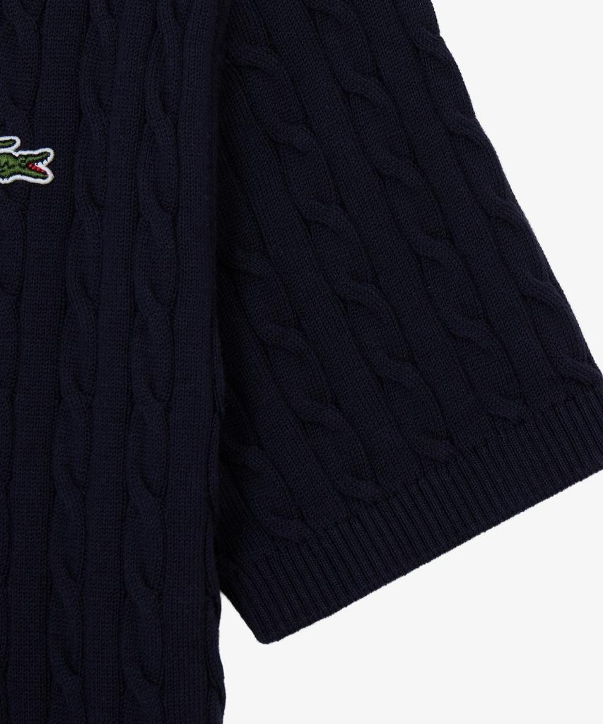 LACOSTE Women'S Cable Short Sleeve Crew Neck Sweater Af590E-56G 166